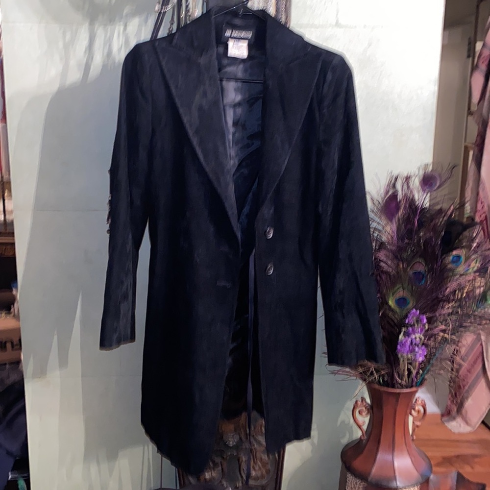 Ann Demeulemeester black thin cut velvet blazer - Picture 4 of 5